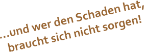 ...und wer den Schaden hat, braucht sich nicht sorgen!